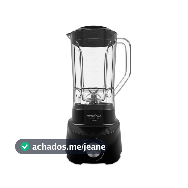 Liquidificador Britânia Diamante 1100 - San 4 Velocidades + Pulsar 2,6 Litros, 600W, Preto,