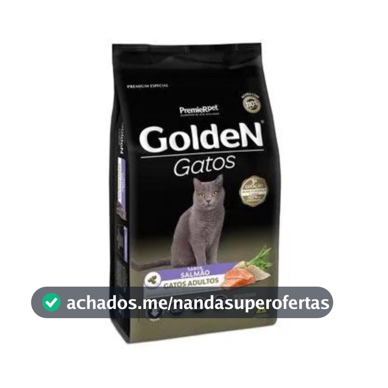 Ração Golden Gatos Adultos Sabor Salmão 10,1kg