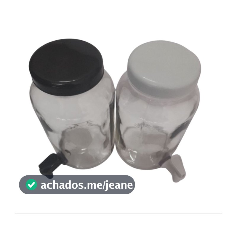 2-Suqueiras De Vidro Capacidade De 3 Litros Tampa De Plastico - Torneira De Plastico