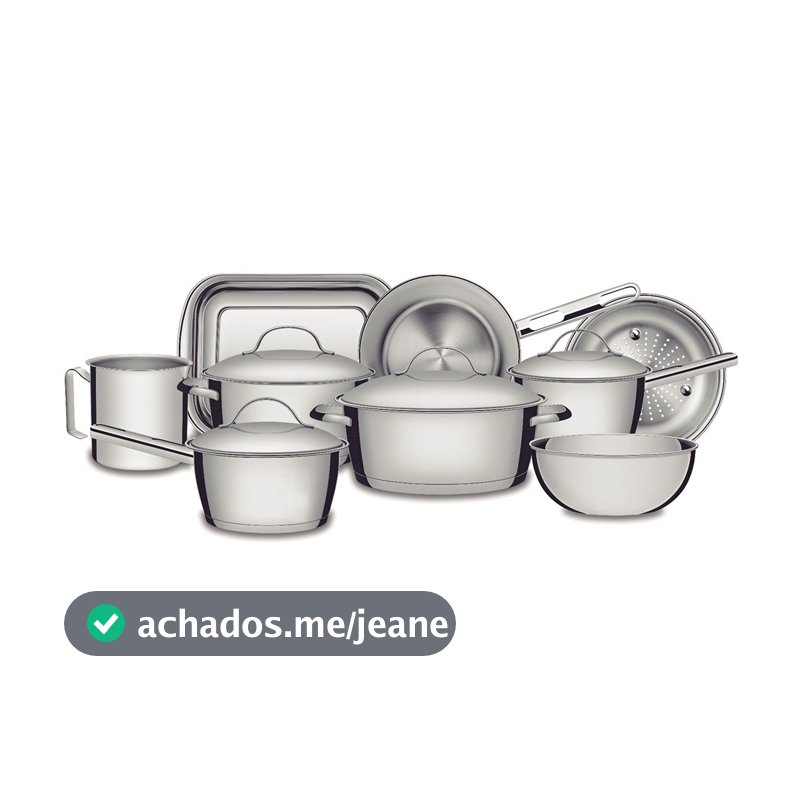 Jogo De Panelas Allegra Aço Inox Com Fundo Triplo 9 Peças Tramontina