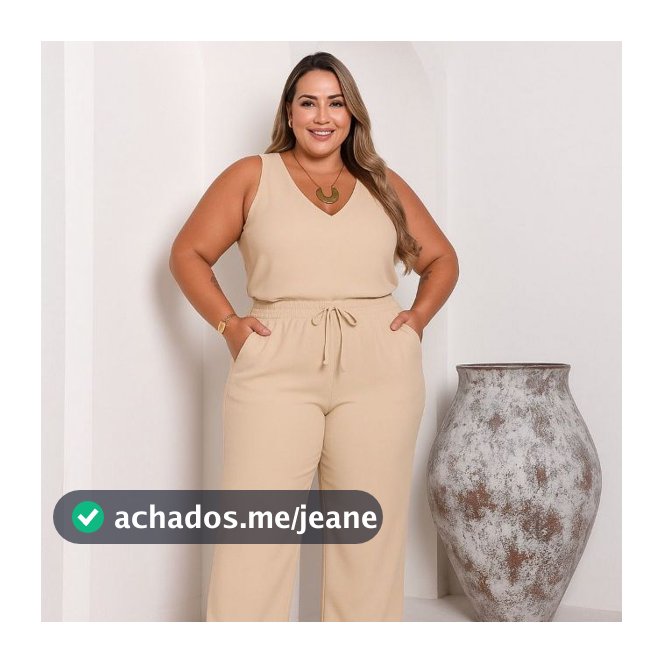 Conjunto  Blusa Alça Larga + Calça Cintura Alta Moda Casual Plus Size G1 o G3 Duna  Wide Pantalona