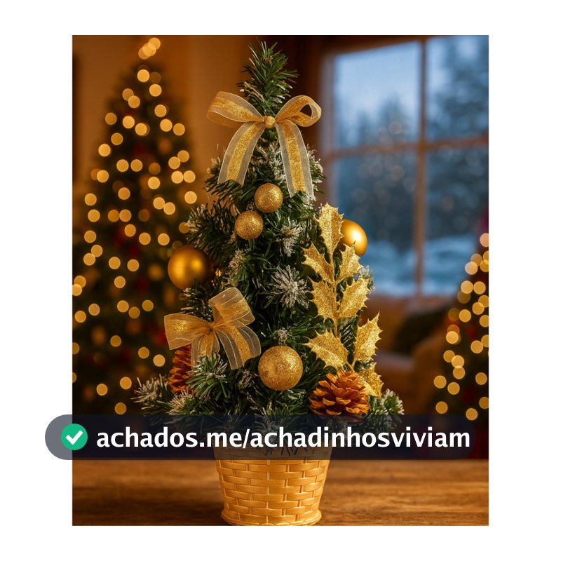 Mini Árvore de Natal Enfeite de Mesa Já Vai Montada C/ Os Enfeites