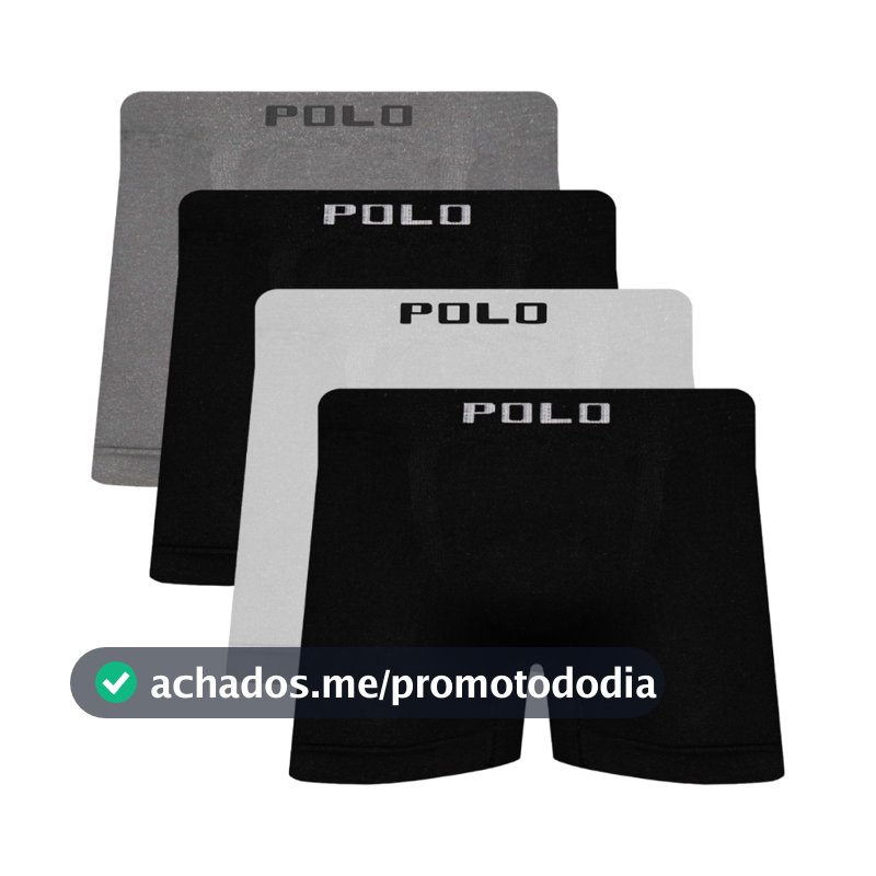 Kit 4 Cuecas Boxer Polostar Lisa Microfibra Masculina Sem Costura