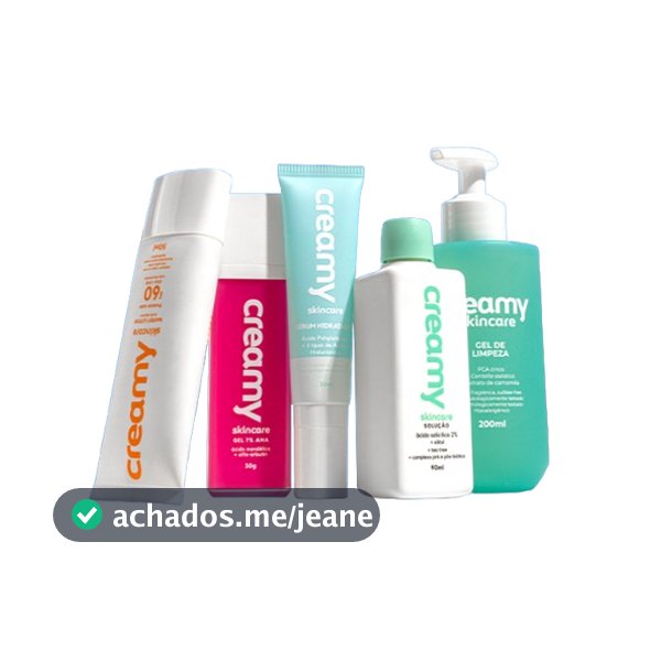 Kit Rotina Antiacne e Antioleosidade - Protetor FPS60, Ácido Mandélico, Sérum Hidratante, Salicílico e Gel de Limpeza