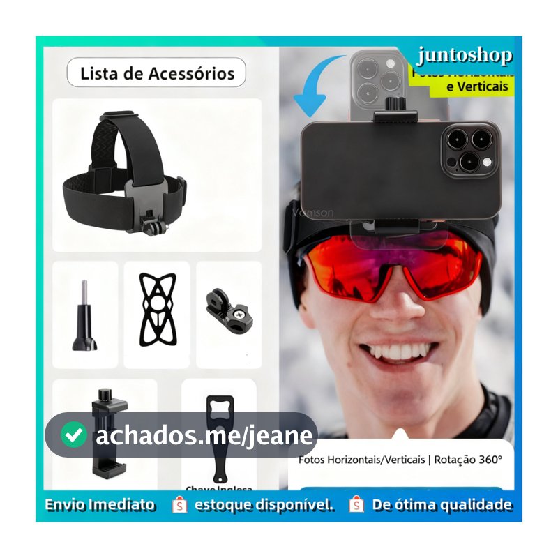 Suporte De Cabeça Universal Para Celular/Iphone/Samsung/Xiaomi/Huawei/Gopro Hero Sjcam