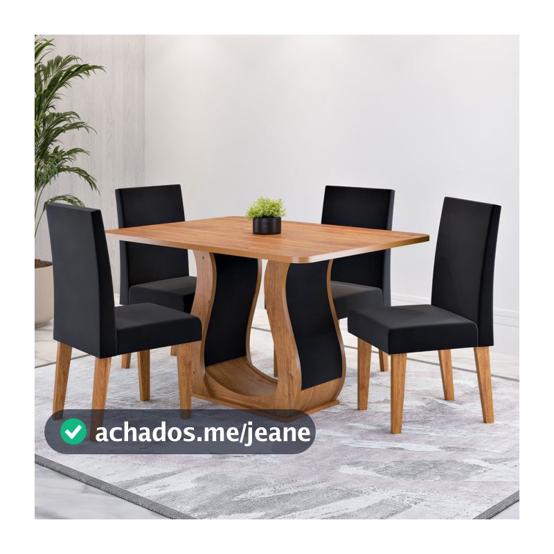 Mesa de Jantar 4 Lugares Amarena - Viero Móveis