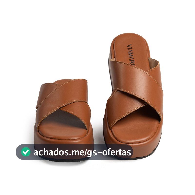 Papete Feminina Plataforma X Flatform Sandália Tiras Cruzadas Confortável Casual Blogueira Verão