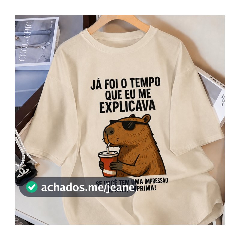 Camiseta Blusa Estampada Capivara Frase Ironia Para Academia Verão Dia a Dia Mulher