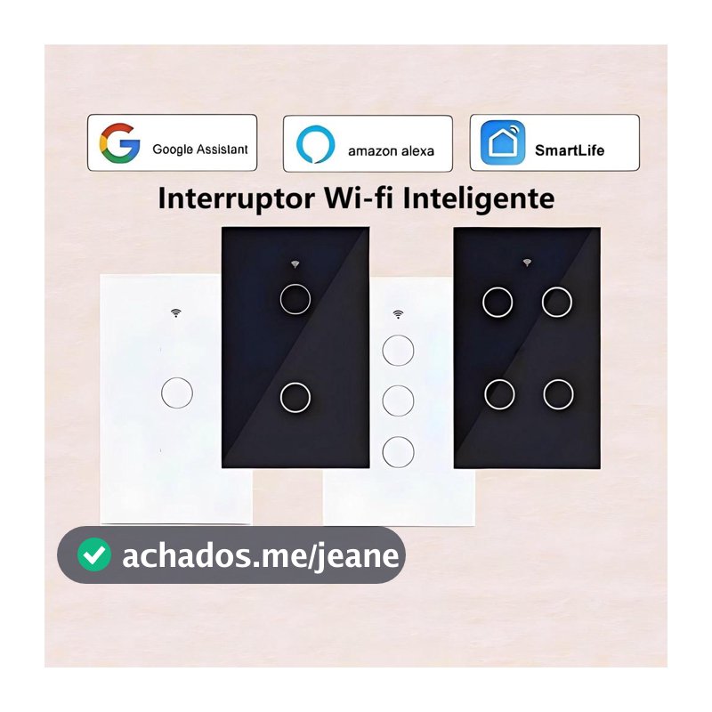 Interruptor Inteligente Touch Wi-Fi 1/2/3/4 Botão Smart Automação,Compatível Google  Alexa Smart Tuya