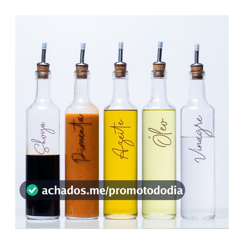 Galheteiro de Vidro 525ml com Bico Dosador Cortiça | Porta Azeite / Óleo / Pimenta / Vinagre