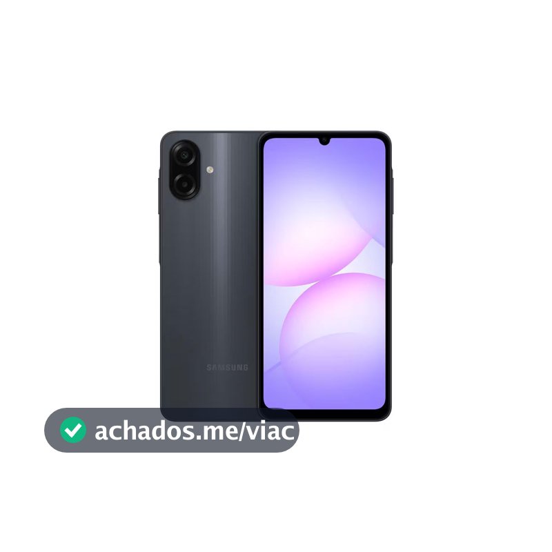 Celular Galaxy A07 Tela 6.7 128GB 4G 90Hz Câmera Dupla 50MP Preto Samsung