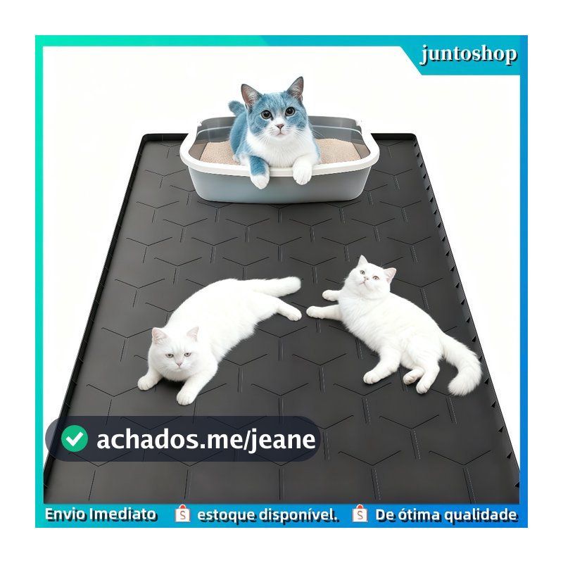 Tapete de Silicone para Pets • Água-Proof • Ideal para Areia de Gato • Fácil de Limpar • Resistente à Molhagem