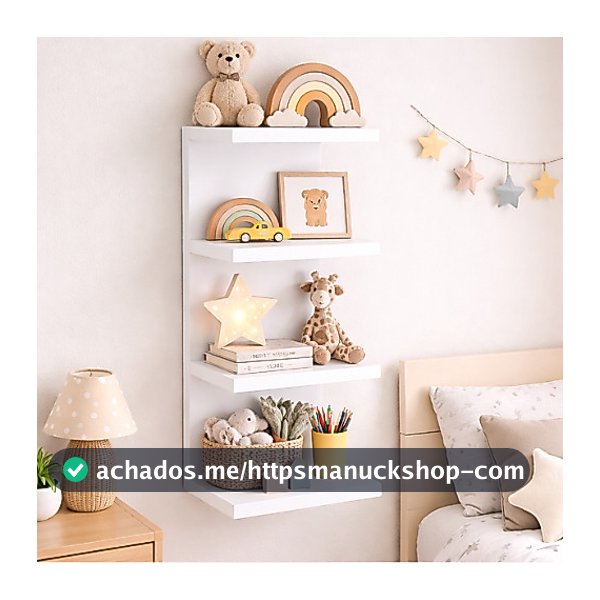 Prateleira Torre de Parede Branca 85cm MDF para Organização e Decoração