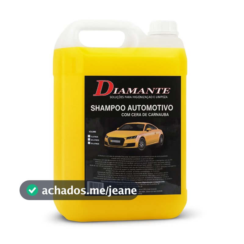 Shampoo Automotivo com Cera de Carnaúba 5l - pH Neutro - 1:15