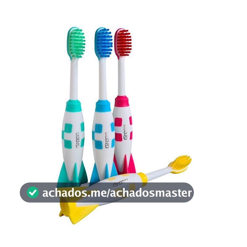 Escova de Dente Modelo Foguete Space Infantil Super Macia C/01 - Green