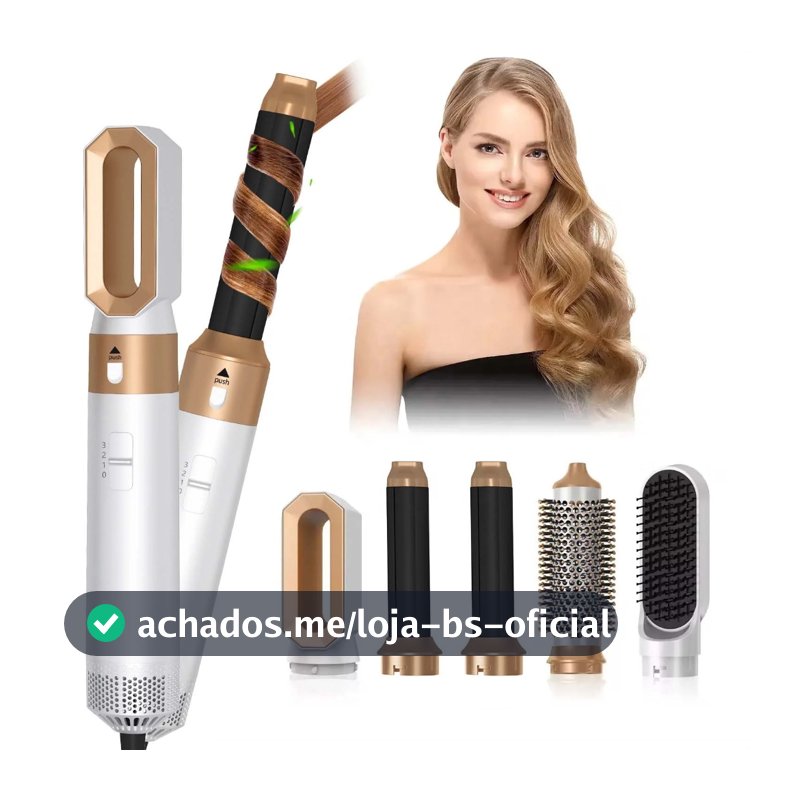 Escova Secadora 5 em 1 Modeladora Profissional Alisadora de Cabelo Anti Frizz VipCasa