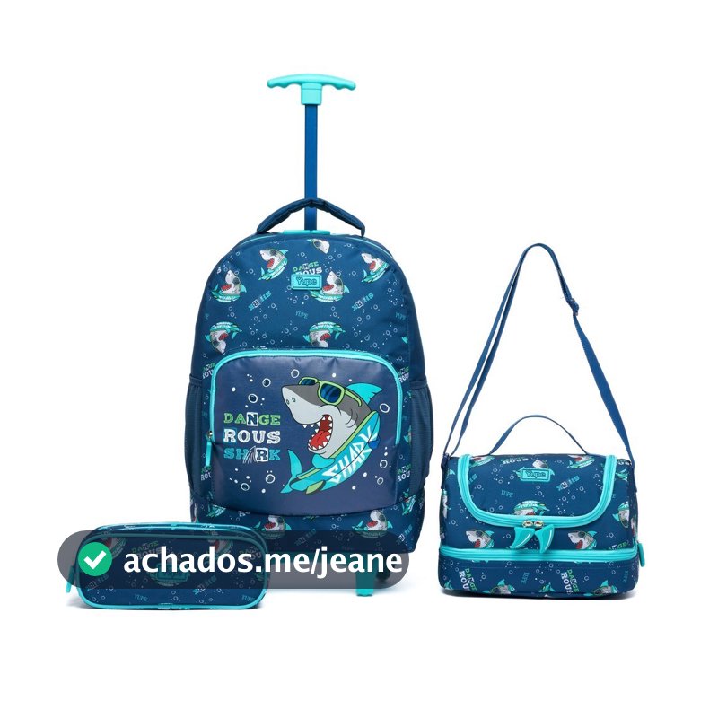 Kit Mochila Rodinha Acoplada Alças Reforçado Yupe