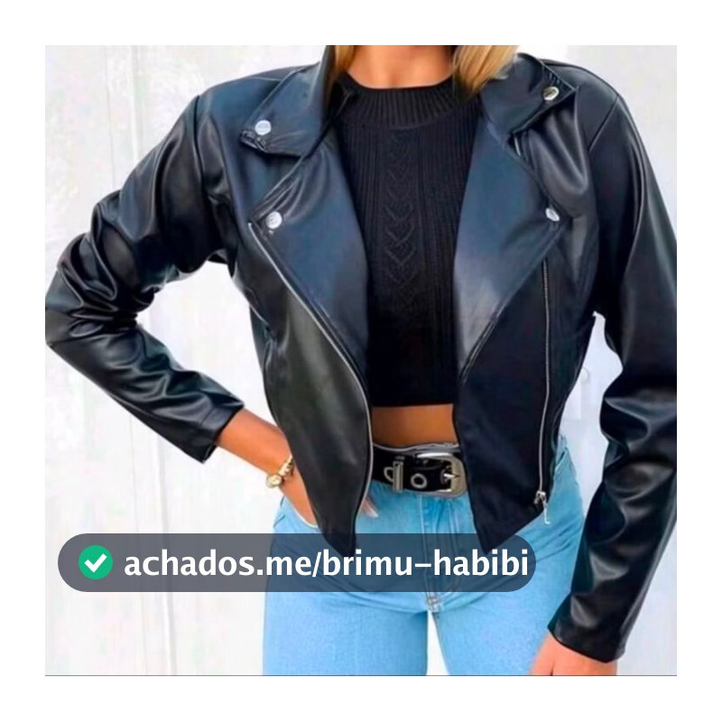 Jaqueta Preta De Couro Feminina