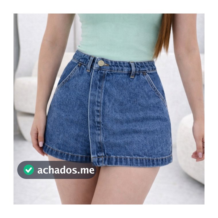 Short Saia Jeans Premium CINTURA ALTA Otima Modelagem Feminino