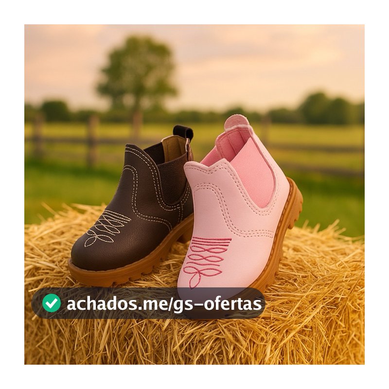 Bota Botina Country Bordada Infantil Coturno Confortável Lançamento