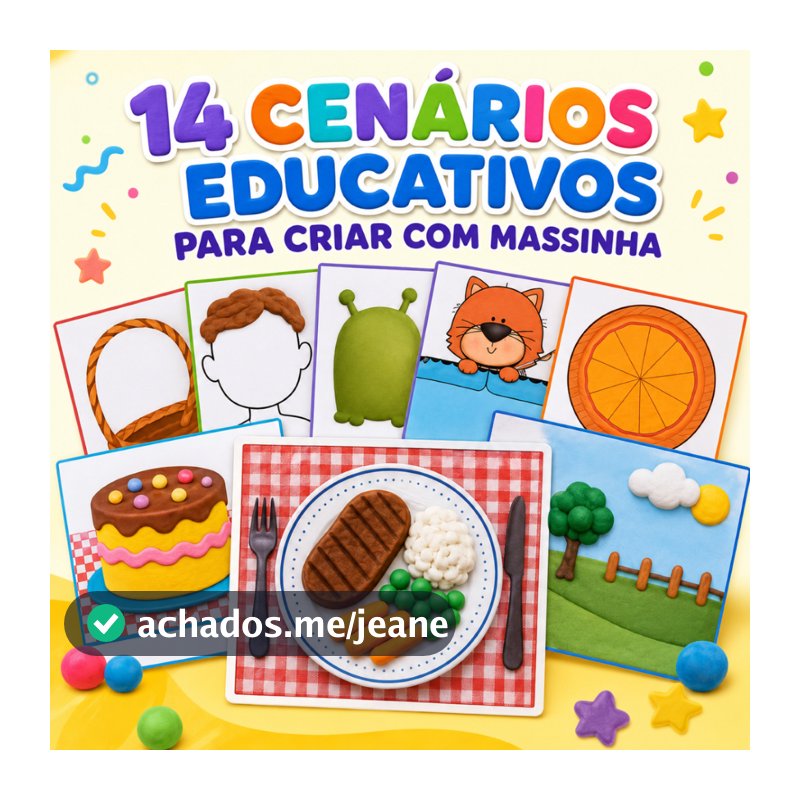 Pranchas Pedagógicas para Massinha 14 Cenários Plastificados Atividade Infantil Jogos Divertidos Dia das Crianças