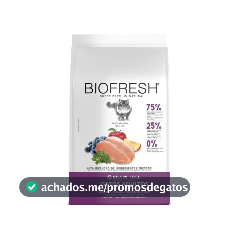 Ração Biofresh Premium para Gatos Adultos sabor Frango  - 7,5kg