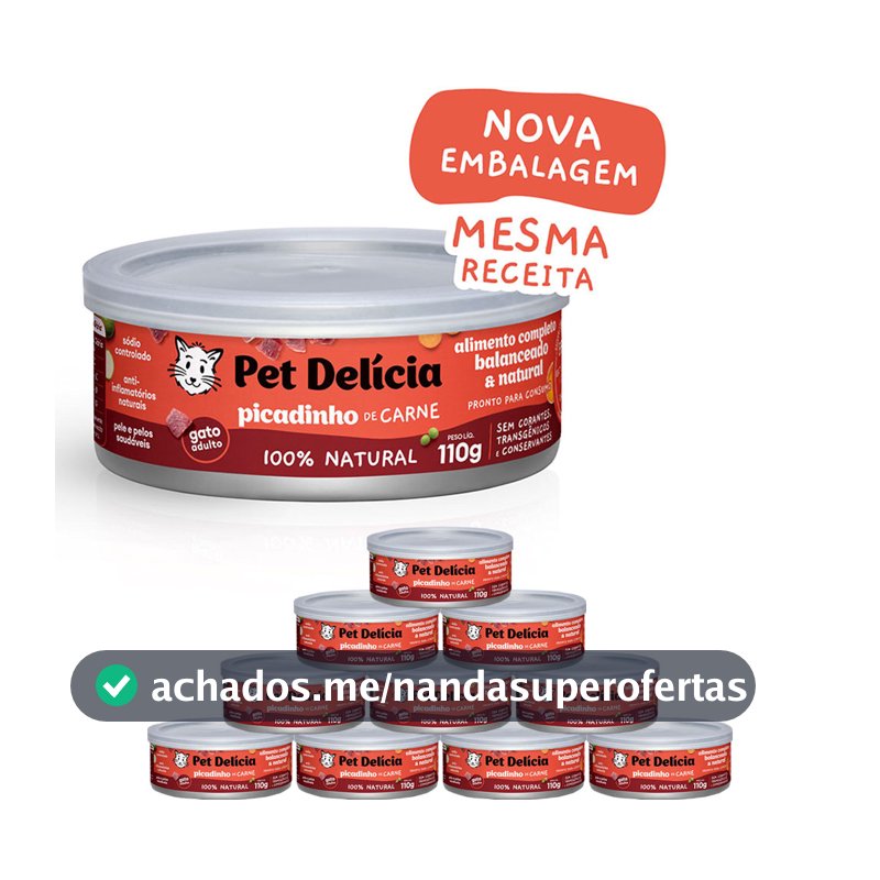 Ração Úmida Pet Delícia Gatos Picadinho de Carne 110g