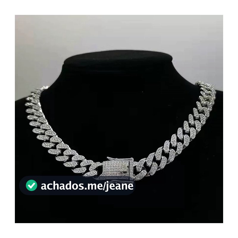 Novo Colar Europeu Americano De Hip Hop Pregos De Corrente 14Mm Cubana De Gelo Moda Todos Os Diamantes Pulseira Para Hom