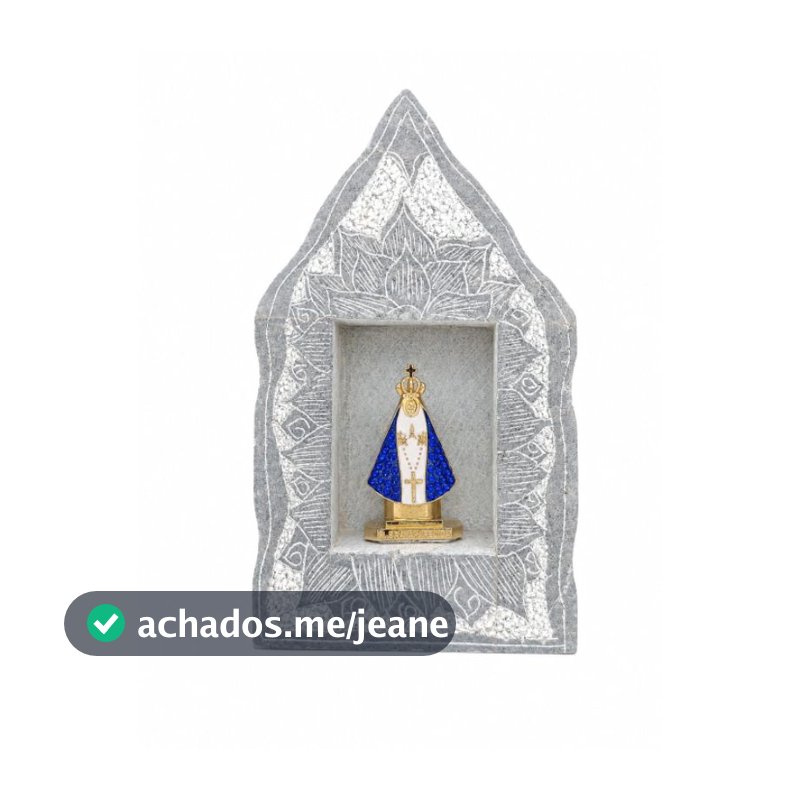 Capela de Pedra-Sabão Artesanal com Nossa Senhora em Aço Inox