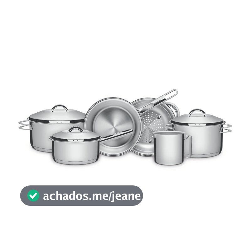 Jogo de Panelas Tramontina Solar Aço Inox 6 Peças -  Fundo Triplo com Indução