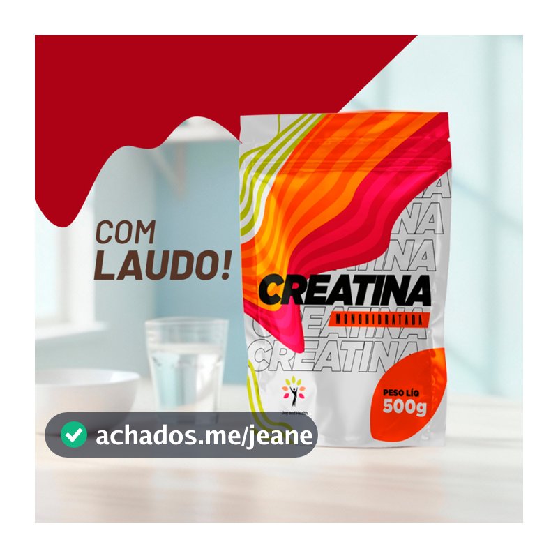 Creatina Monohidratada para treino 100% Pura 500g Importada 166 Doses Com Laudo Força Performance