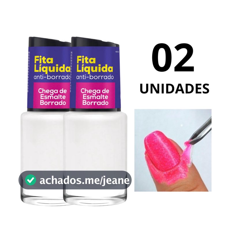 Kit 2 Esmaltes Fita Liquida Cora Tratamento Anti Borrado Chega de Esmaltes Borrado 10mL cada