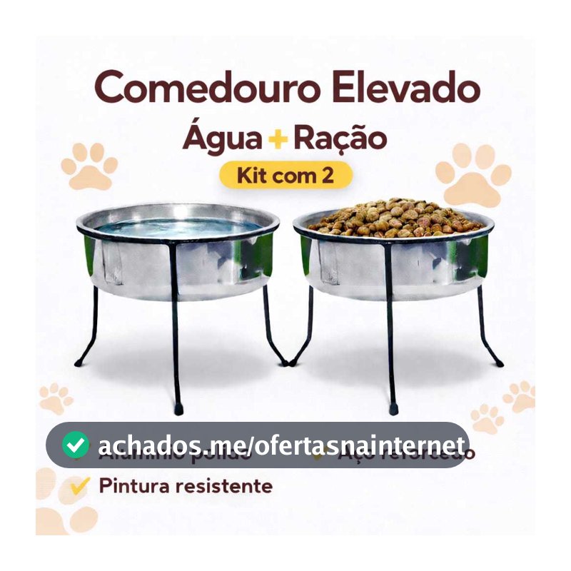 Comedouro e Bebedouro Pote, Vasilha Elevado Para Cachorros e Gatos (2 unid)