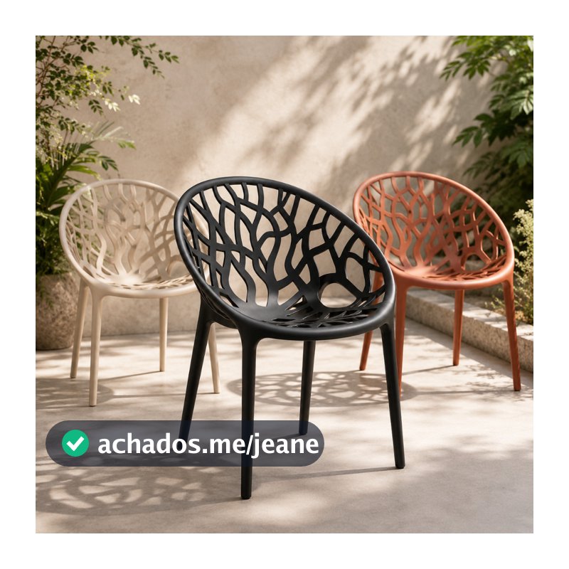 Cadeira Poltrona Decorativa Design Premium Luxo Jardim Varanda Área Gourmet Externa Folha Ambipar 154kg Empilhável