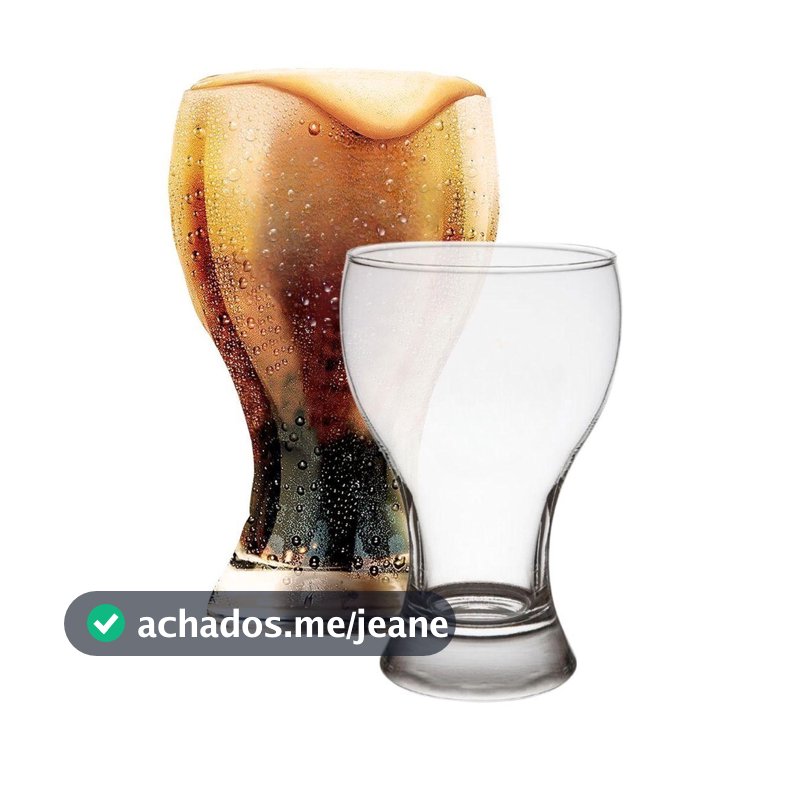 Kit com 2 Copos para Cerveja Chopp Brahma Black 430ml Bar Restaurante Vidro Resistente Fácil de lavar