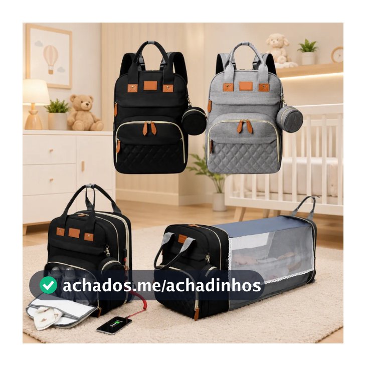 Bolsa Maternidade Bebe Berço Trocador Mochila E Mosquiteiro
