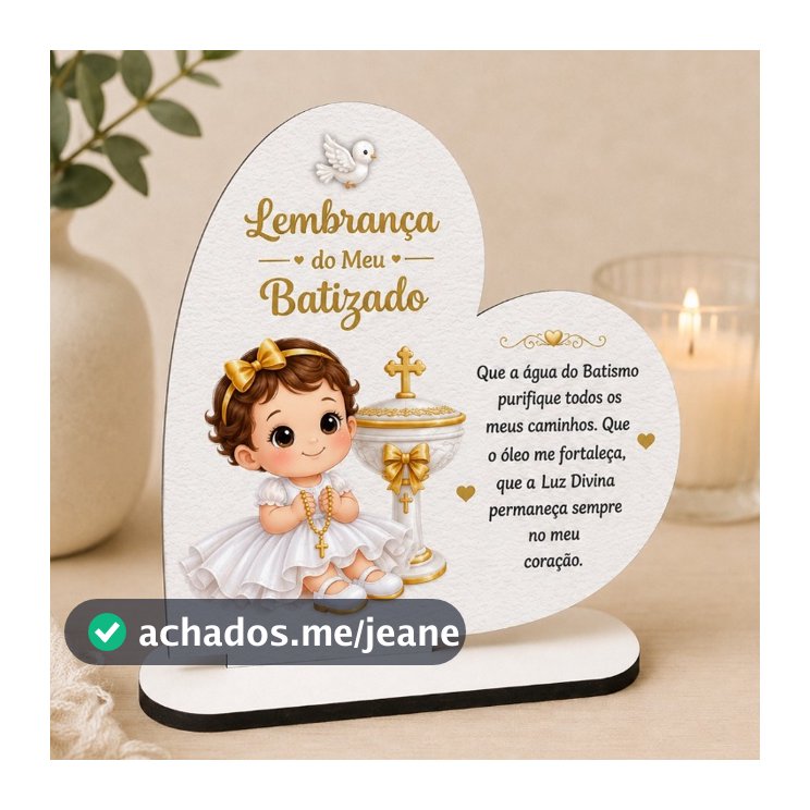 Kit Lembrancinhas Batismo - Personalizado com Nome. Batizado Mdf. Lembrança de Batizado Infantil.