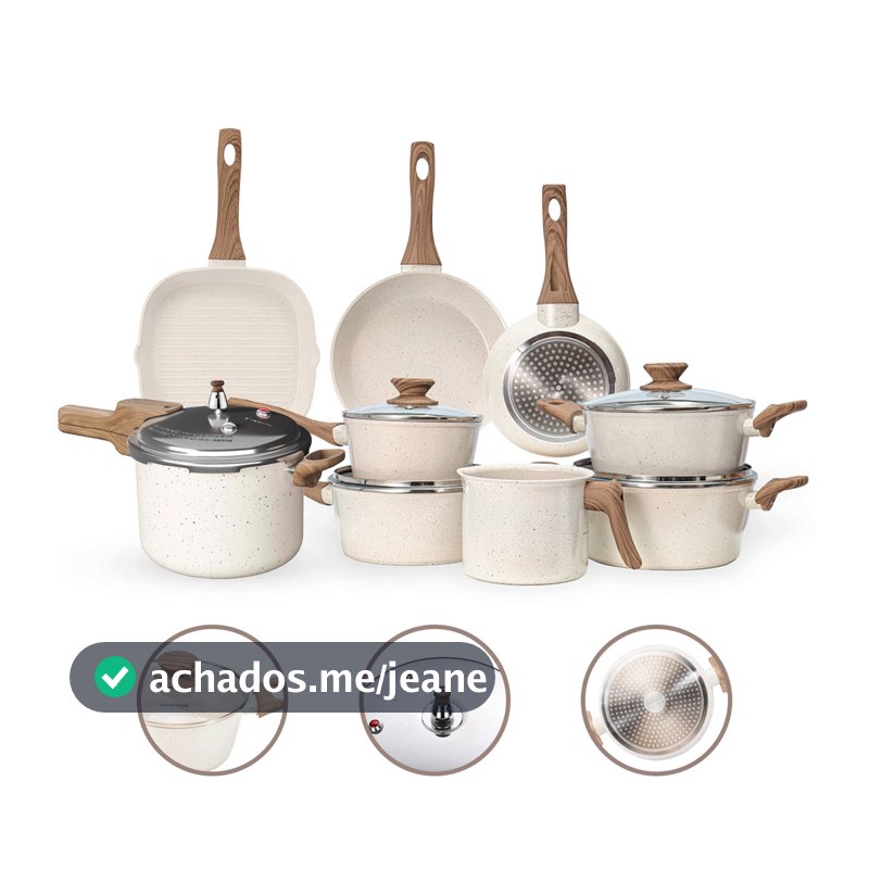 Jogo de Panelas 9 Peças Premium 4mm Indução Revestimento Cerâmico