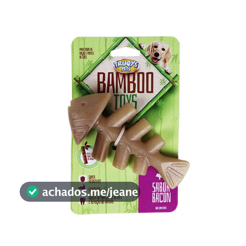Osso Bamboo Toys Peixe Brinquedo Mordedor Com Aroma de Bacon Para Cachorros, Cães