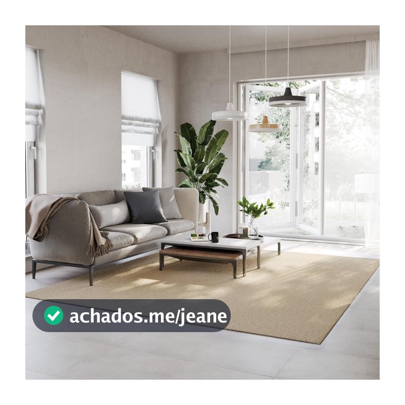 Tapete Sisal Natural Confort Granizo Quarto Casa 2,00x2,50
