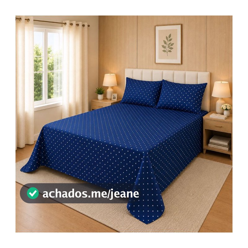 Jogo de Lençol Cama Solteiro/Casal/Casal Box Premium Poá e Estampado 2PÇ/3PÇ Percal Flex 180 Fios.