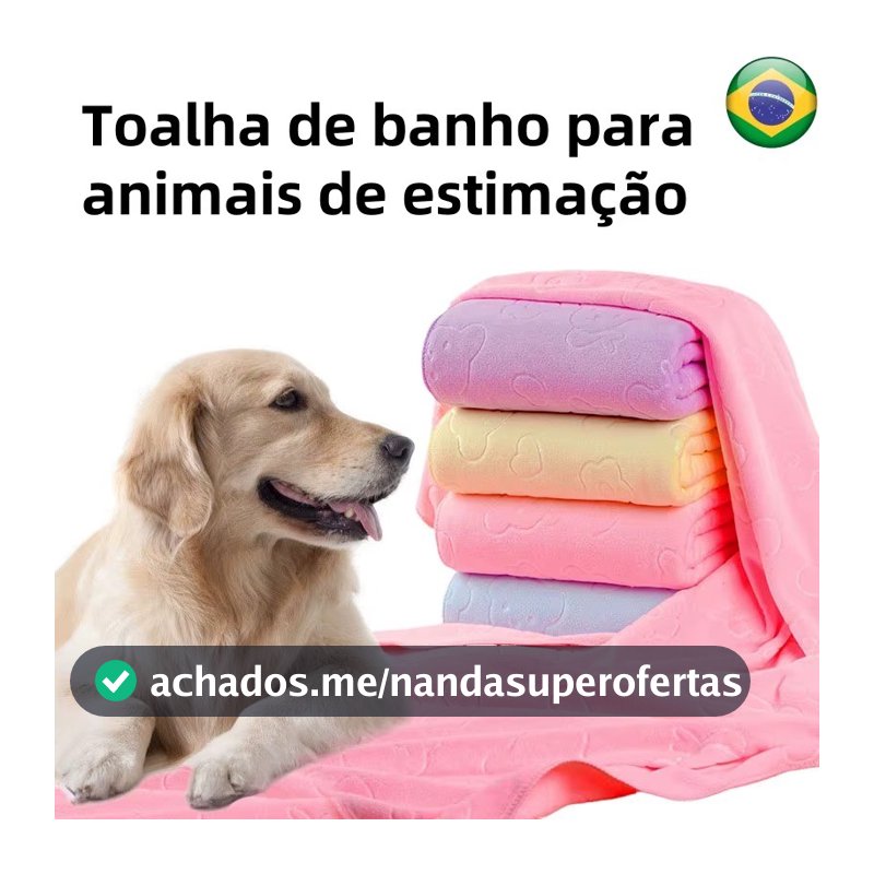 Toalha de Banho Pet para cachorro e Gatos – Super Absorvente, Macia, Secagem Rápida e Conforto