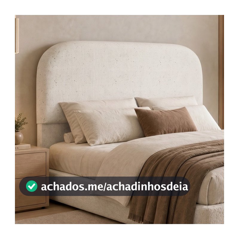 Cabeceira Cama Box Queen 160cm Orgânica Lanna W01 Linho Cru - Lyam Decor