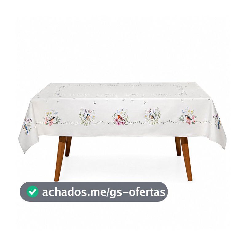 Toalha de Mesa Retangular Döhler Jardim 140x210 6 Lugares Dohler Clean Fácil Limpeza