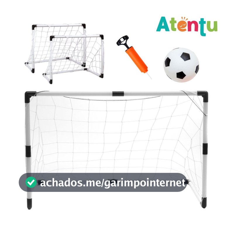 Trave Futebol Infantil Kit Golzinho Rede Mini Gol Brinquedo Bola e Bomba
