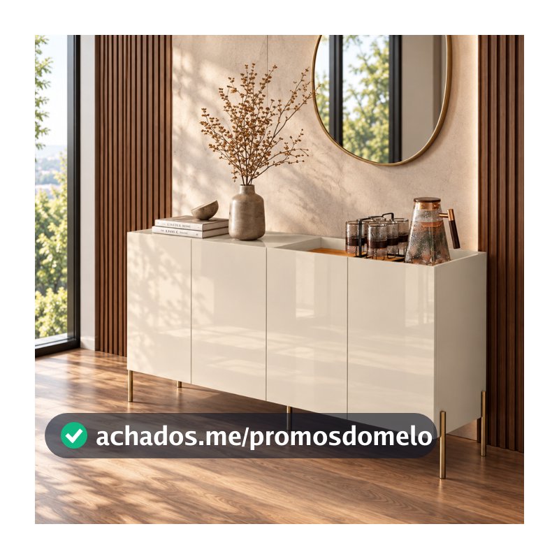 Buffet Hall De Entrada Aparador Cais Com 4 Portas E Prateleiras Decorativo Armazenamento Cozinha