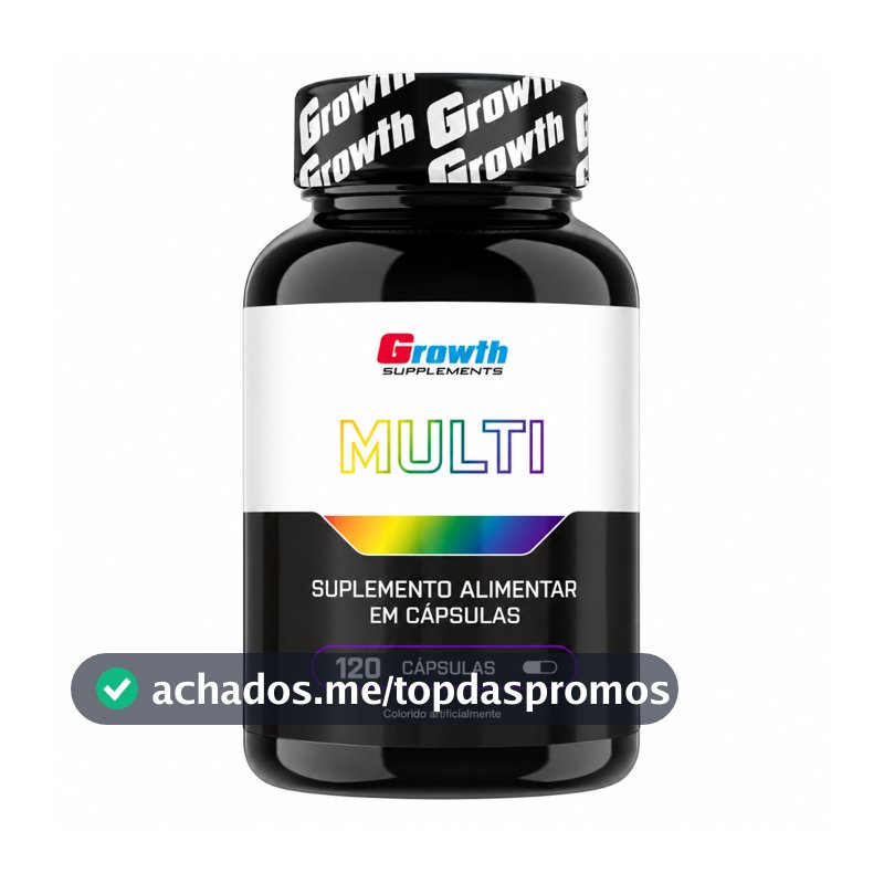 Multivitamínico 120 Cáps. - Suplemento Completo com Vitaminas e Minerais Essenciais - Growth Supplements - Sabor Neutro