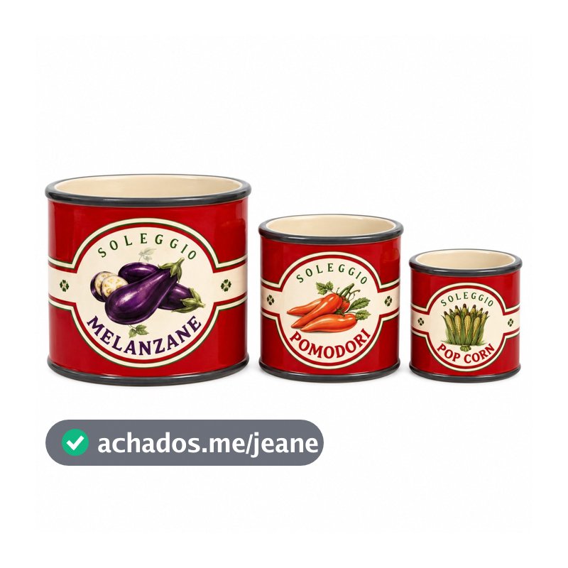 Jogo Cachepots Cerâmica Salsa Vintage 3 peças Tuut 35410