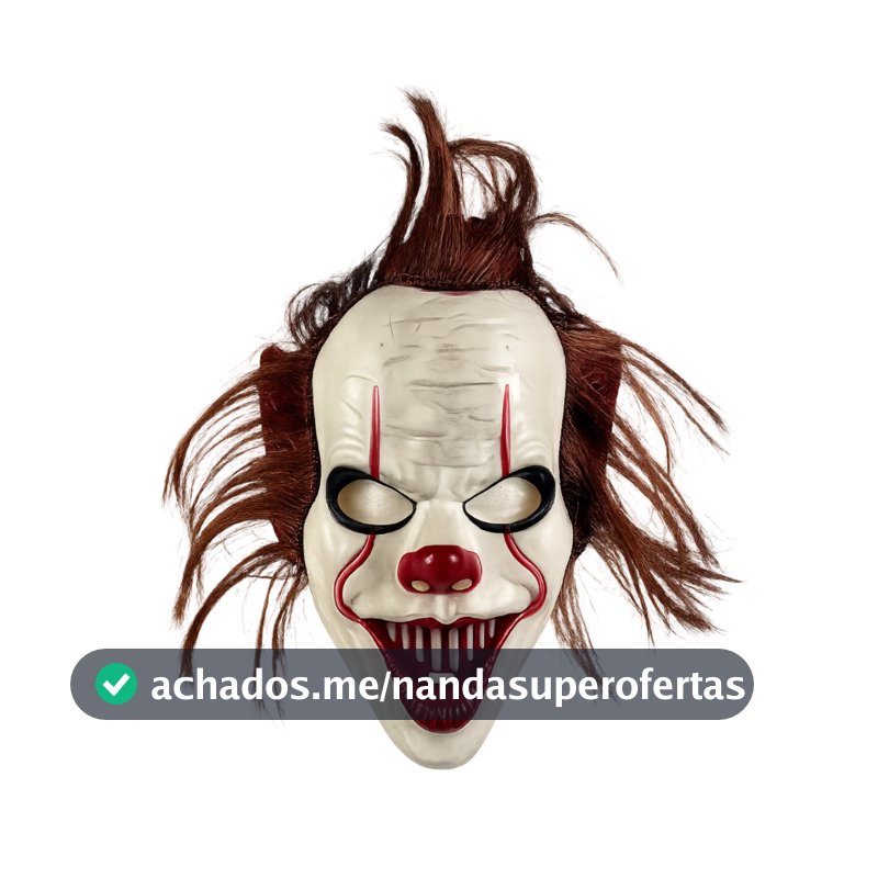 Máscara Palhaço Luxo Realista Com Cabelo Halloween
