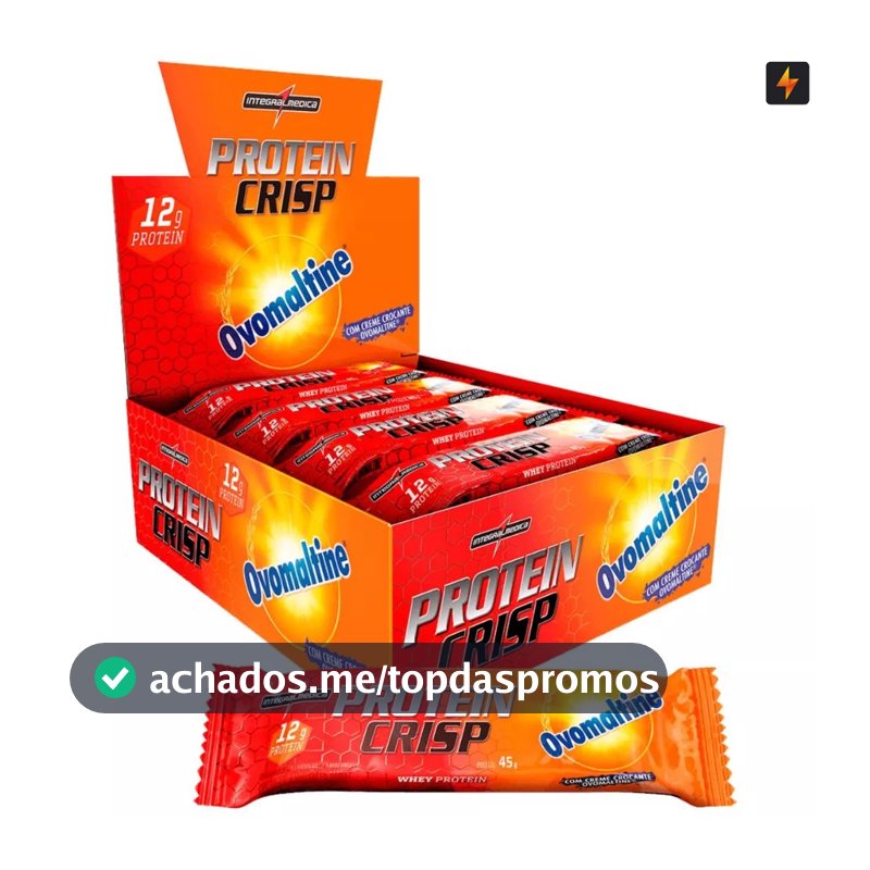 Barra De Proteína Ovomaltine Protein Crisp Bar 45g Display 12 unidades Integralmedica